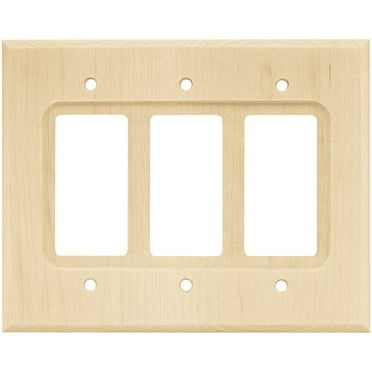 W33798-UN Unfinished Wood Triple GFCI Decora Wall Plate Cover