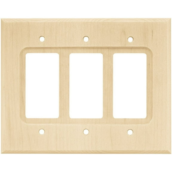 W33798-UN Unfinished Wood Triple GFCI Decora Wall Plate Cover
