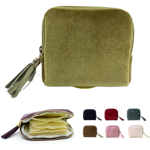 Tangle Free Jewelry Travel Case, Travel Jewelry Zippered Pocket Case, Velvet Portable Organizer Bag