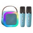 thumbnail image 1 of Karaoke Máquina Altavoz Compatible Con Dientes 5.3 Hifi Inalámbrico 2 Micrófono para Regalos Azul, 1 of 9
