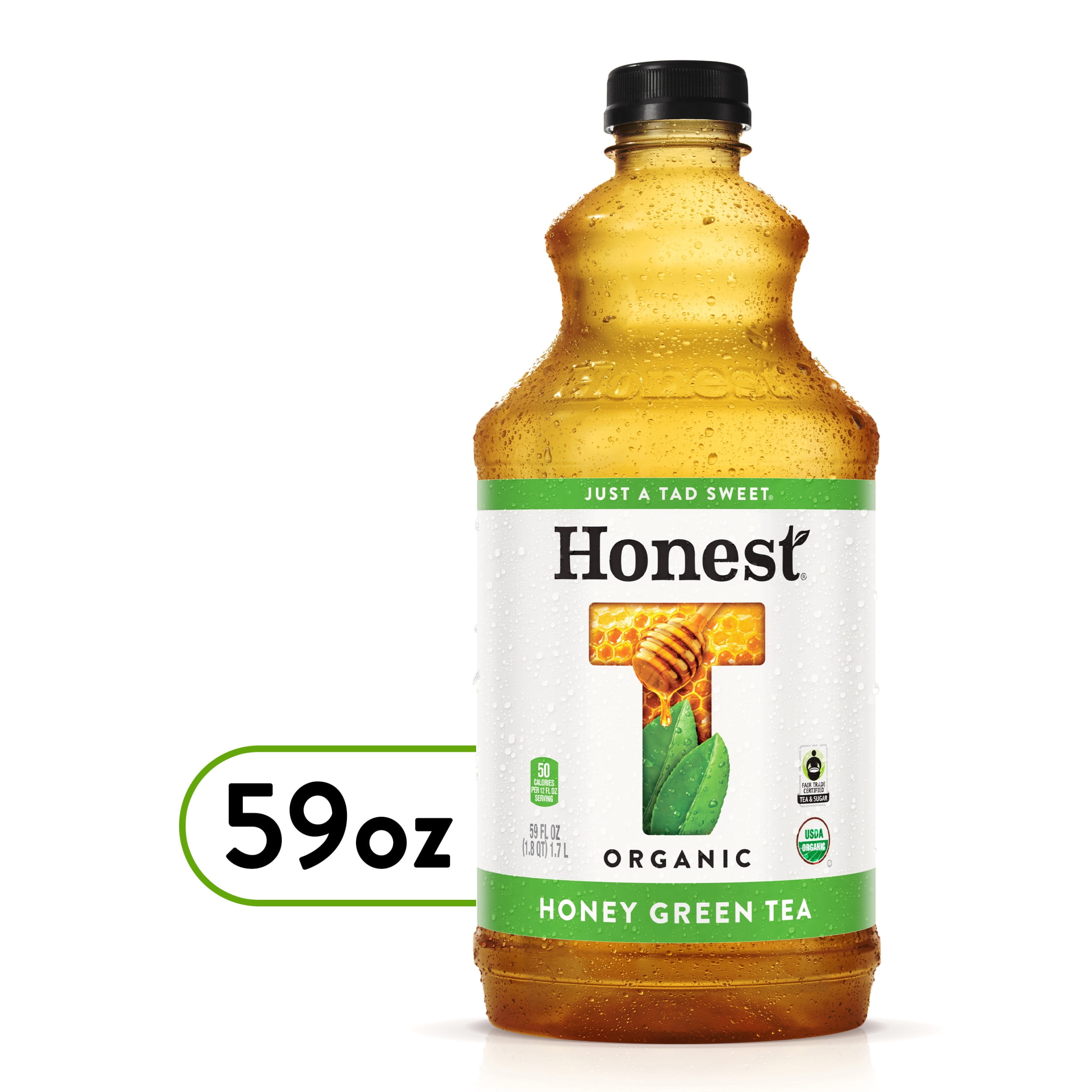 Honest Tea Organic Fair Trade Honey Green Gluten Free, 59 fl oz