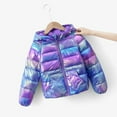 thumbnail image 2 of Mercatoo Winter Shiny Hooded Puffer Jacket for Kids Toddler Girls Long Sleeve Zip Up Down Outwear Lightweight Warm 5t Winter Cost, 2 of 4