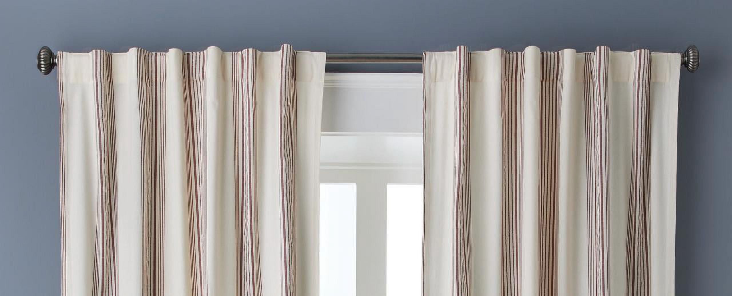 Maroon Farmhouse Stripe Light Filtering Curtain Panel, 50x95, 1 Pack