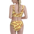thumbnail image 3 of Picia Hot Dogs Women's High Waisted Bikini Scoop Neck Swimsuit Two Pieces Bathing Suit-Small, 3 of 8