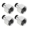thumbnail image 1 of Unique Bargains 4Pcs 1/4 Inch OD Tube to 3/8 Inch NPT Female Thread Push to Connect Fittings, 1 of 7