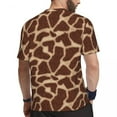 thumbnail image 4 of Gym T-Shirt For Men Giraffe Print T-Shirts Hip Hop Brown Animal Beach Tees O Neck Street S, 4 of 5