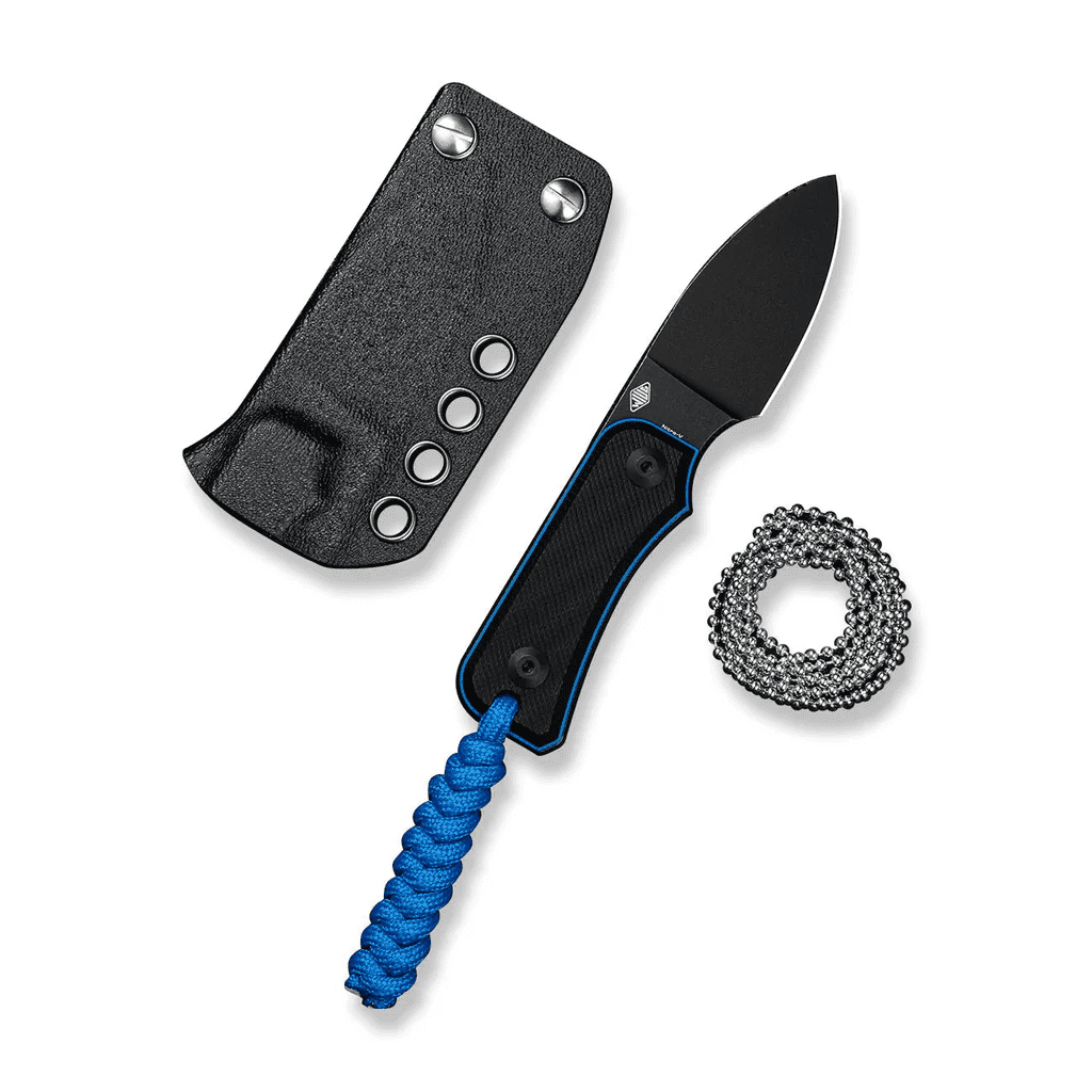 CIVIVI Edc Fixed Blade Knife with Kydex Sheath & Clip, 2.39" Nitro-V Blade G10 Handle Small Baby Banter Camping Hiking Knife Designed by Ben Petersen, Lanyard and Chain Included C23045-1 (Black)