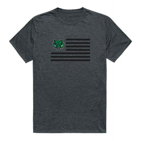 Binghamton University Men Flag T-Shirt, Heather Charcoal - Medium