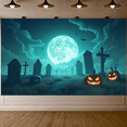 thumbnail image 4 of Spooky Design Halloween Banner Scary Pumpkin Graveyard Scene for Party Decoration Haunted House Outdoor Celebration, 4 of 9