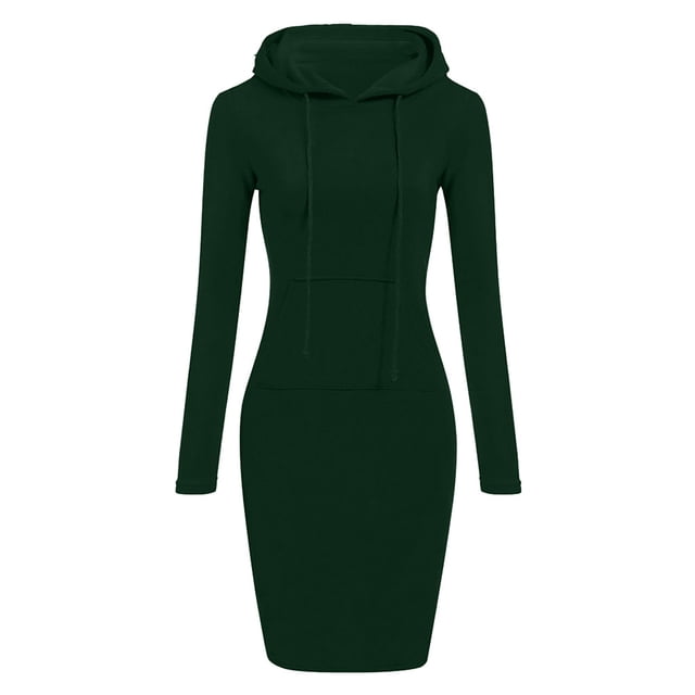 Yuyuzo Robe Décontractée d'Automne pour Femmes à Manches Longues avec Capuche et Poche