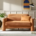 thumbnail image 2 of 59" Modern Loveseat Sofa Chenille Fabric 2-Seater Couch with Curved Design for Small Space Living Room Orange, 2 of 7