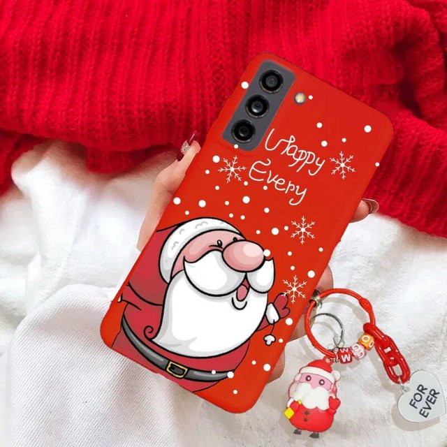 Reindeer 3D Christmas Santa Claus Tree Hat Case For iPhone 7 8 Plus 6 6S Plus Snowman 3D Key Chain Tpu Phone Cover