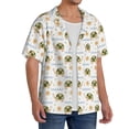 thumbnail image 4 of Balery Sea Turtle Basking in the Sun Men's Casual Button Down Shirt Short Sleeve Textured Summer Cuban Beach Shirts-Small, 4 of 7
