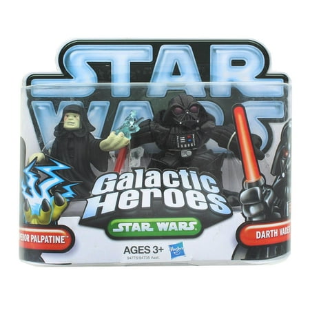 Star Wars Galactic Heroes Mini Emperor Palpatine & Darth Vader Figure, 2 Pack