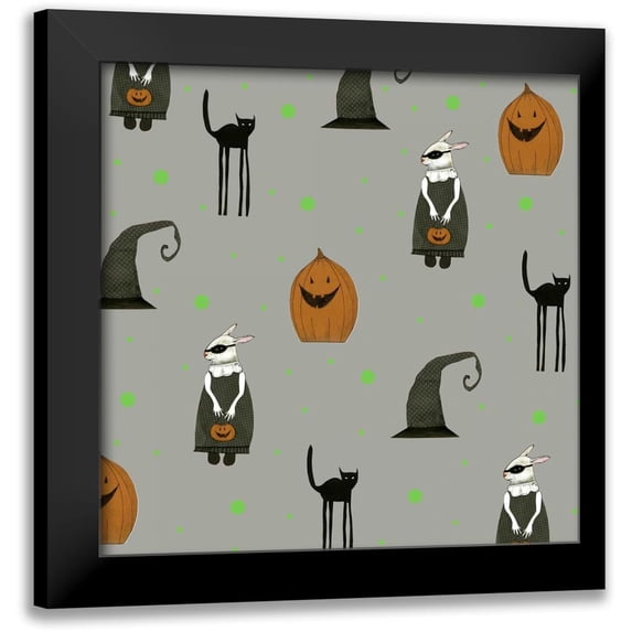 Ogren, Sarah 12x12 Black Modern Framed Museum Art Print Titled - Halloween Pattern