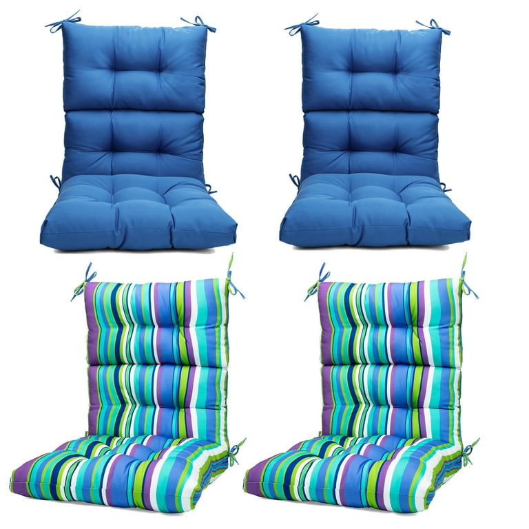Outdoor Chair Cushion 4Pcs High Back Chair Cushion High Rebound