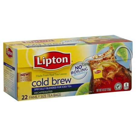 Lipton Cold Brew Decaffeinated tea bags Family Black Iced Tea Unsweetened 22 ct