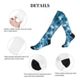 thumbnail image 5 of Lsque Blue Tie Dye Pattern Sport Compression Socks for Men & Women 15-20 mmHg Knee High Nurse Pregnant Running Medical and Travel Athletic, 5 of 6