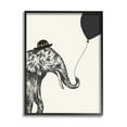 thumbnail image 2 of Stupell Industries Elephant with Derby Hat Holding Black Balloon Graphic Art Gray Framed Art Print Wall Art, 16x20, by Heather McLaughlin, 2 of 5