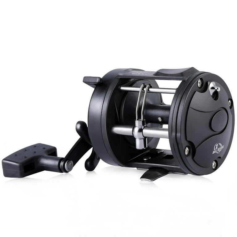CL60 Round Baitcasting Reel Right Handed Fishing Reel with Crank  Handle,Smooth Powerful Inshore Trolling Reel Conventional Reel for Muskie  Catfish