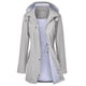 thumbnail image 1 of Gabardina impermeable LOMON con capucha larga para mujer, gris, XL, 1 of 6