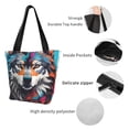 thumbnail image 6 of Fotbe Tie-Dye Wolf Head Pattern Beach Tote,Shoulder Handbag,Spacious Tote Bag,Lightweight Travel Bag,Versatile Shopping Bag, 6 of 9