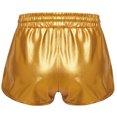 thumbnail image 2 of Zaldita Kids Girls Metallic Dance Shorts Gymnastics Shorts Sparkle Tumbling Bottoms Drawstring Athletic Shorts Dancewear Gold 110, 2 of 7