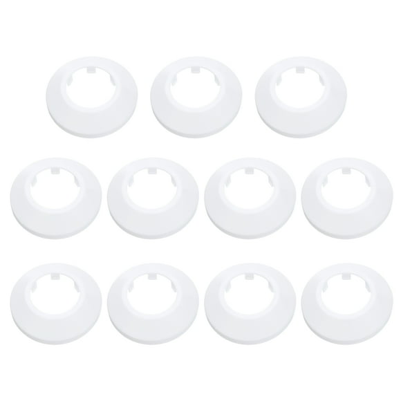 11PCS Pipe Cover Decor 1.3in/32mm Flange Pipe Cover Decor PP Plastic, White