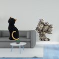 thumbnail image 2 of Figura decorativa de resina de gato y búho, escultura de animal, adorno coleccionable para entrada, estantería, sala de estar, dormitorio, oficina, ar, 2 of 8