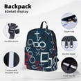 thumbnail image 4 of Goofa Navy Blue Geometric Printed Backpack,Laptop Backpack,Durable Anti-Theft Travel Work Backpack,Water-resistant Backpack, 4 of 9