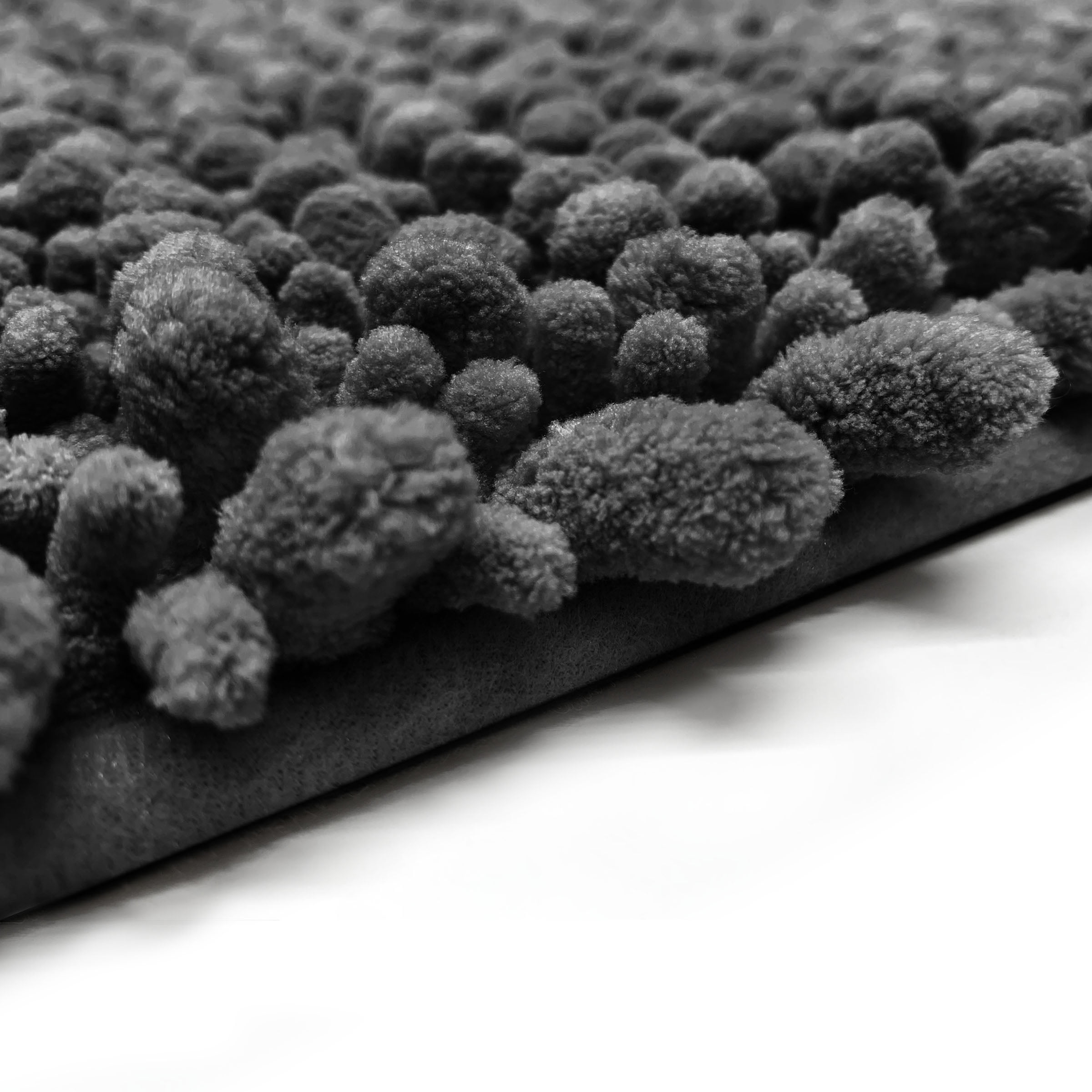 Microdry Chenille Absorbent Memory Foam Bath Mat, 16" x 24", Dark Gray