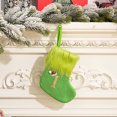 thumbnail image 6 of Monogram Christmas Stockings Green 7.9 Inch Hanging Faux Fur Initial Xmas Stockings for Xmas Tree Fireplace Home Indoor Decor, 6 of 9