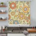 thumbnail image 4 of Gray Green Boho Floral Sheer Curtains 54 Inches Long, Vintage Abstract Art Ethnic Flowers Light Filering Curtains, Breathable Simi Curtain Privacy Drapes for Kitchen Bathroom Small Window Treatment, 4 of 9