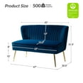 thumbnail image 7 of Tina's Home Velvet Upholstered Loveseat Sofa with Gold Metal Legs, Loveseat Living Room Chair Tufted Back Home Bedroom Navy, 7 of 7