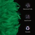 thumbnail image 2 of Uxcell 1-Pack Turkey Feather Trim Fringe, 2 Yards 4-6" Natural Fluffy Feather Trim [Dark Green], 2 of 7
