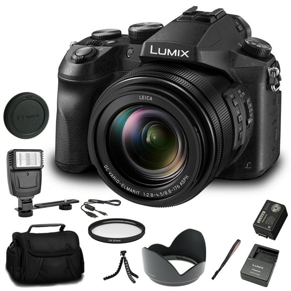 Panasonic Lumix DMC-FZ2500 Digital Camera (DMC-FZ2500) - Bundle - with Digital Flash +  Soft Bag + 12 Inch Flexible Tripod +  Cleaning Set + 67mm UV Filter