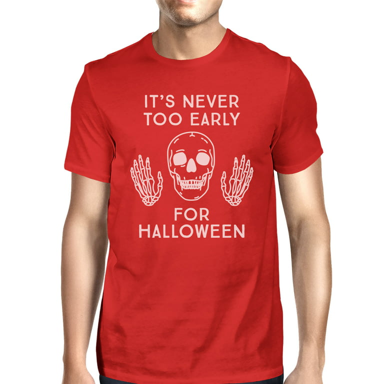 It's Never Halloween Mens Red Skull Shirt - Walmart .com
