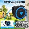 thumbnail image 2 of Bingirl Retractable Garden Hose Reel 100FT 12 Inch Hose System Auto Rewind Slow Return 9 Mode Spray Control Tool Free Mounting for Large Yards Farms Landscapes, 2 of 6