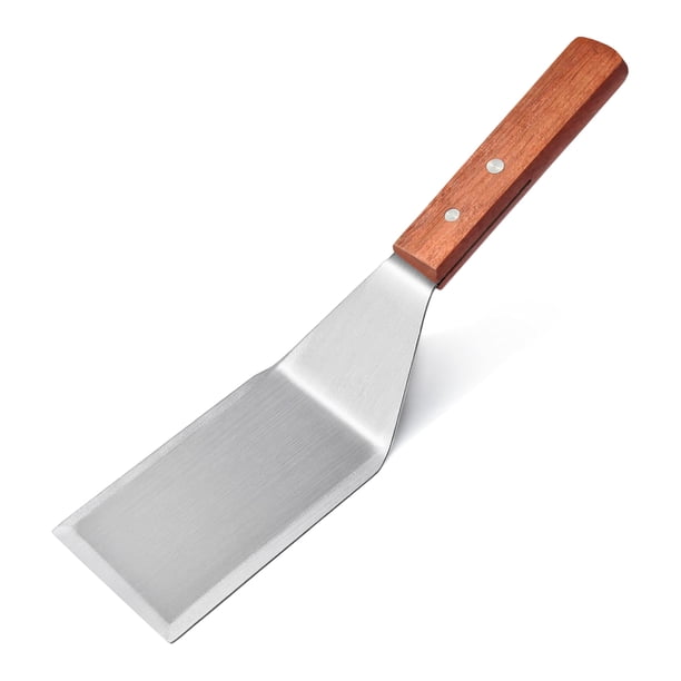 New Star Foodservice 36299 - Espátula/espátula para hamburguesas con mango de madera, resistente, con borde cortante, 11,5"