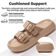 thumbnail image 5 of BERANMEY Double Buckle Adjustable Slides Sandals for Women and Men Casual Pillow Slippers for Women EVA Flat Slides Sandals, 5 of 9