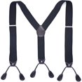 thumbnail image 1 of Men’s Suspenders, Y-Back 1.4 Inches Wide Adjustable Heavy Duty Button Leather End Elastic Suspender for Wedding Work,Black, 1 of 4