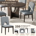 thumbnail image 3 of EUROCO 5-Piece Extendable Round Dining Table Set for 4, 57.1" Kitchen Table Set with 4 Upholstered Chairs and Removable Leaf for Saving Space,Espresso, 3 of 8