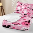 thumbnail image 3 of Feelyou Kawaii Ghost Pumpkin Quilt King, Cute Bat Rainbow King Coverlet Set, Pink, 3pcs, 1 Comforter and 2 Pillowcases, 3 of 6