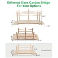 thumbnail image 5 of VINGLI 4 ft Garden Bridge Wooden Arch Footbridge Natural Wood, 5 of 10