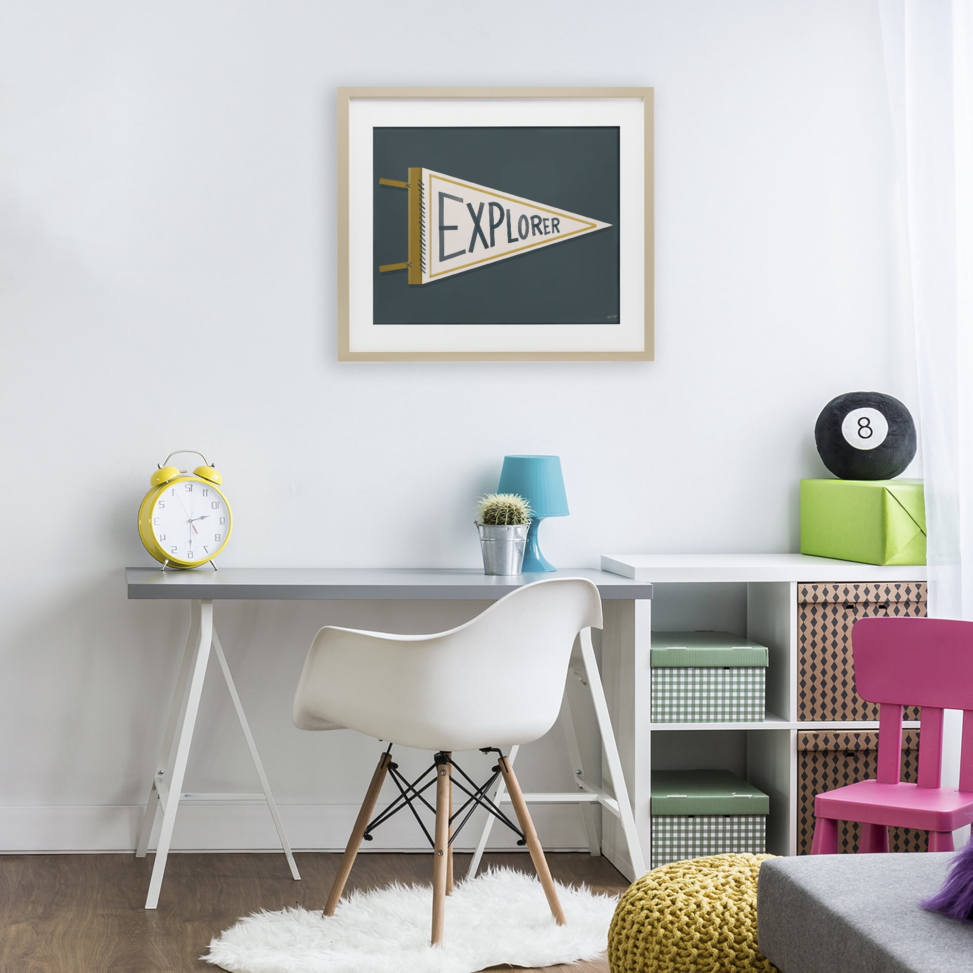 Stupell Industries Explorer Retro Pennant Birch Framed Print Under Glass, design by House Fenway