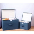 thumbnail image 5 of UKAP Contenedores de almacenamiento de tela para el hogar plegables con tapas de manijas Caja plegable Organizador de contenedores de lino, 5 of 5