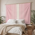 thumbnail image 3 of Pink Beige Striped Tapestry for Bedroom Wall Hanging Tapestry, Modern Farmhouse Retro Lines Ceiling Backdrop Tapestries Poster Blanket Wall Decor for Teens Room Living Room Dorm 59" x 79", 3 of 8