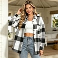 thumbnail image 7 of Vivianyo HD Women's Multi Tone Plaid Flannel Shirt, Oversized Collar Long Sleeve Button Shacket Top for Women Camping Casual Layering Wear, Sizes S-3XL, 7 of 7