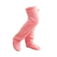 thumbnail image 1 of Calentadores de piernas de felpa calcetines hasta el muslo, medias largas para botas, medias cómodas para zapatillas, calcetines hasta la para , rosa, 1 of 10