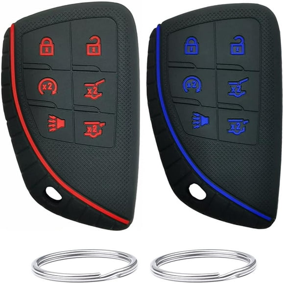 REPROTECTING Silicone Rubber Key Fob Cover Compatible with (6 Buttons) 2021 2020 Chevrolet Suburban Tahoe GMC Yukon